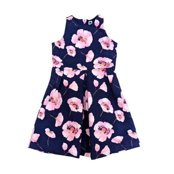 Janie & Jack Blue Pink Floral Box Pleat Sleeveless Dress Church Summer Size 10 - Picture 1 of 4